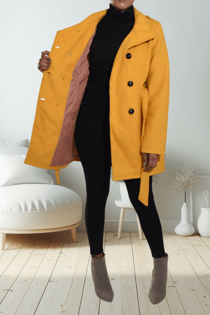 Ladies Mustard Melton Coat - StylePhase SA