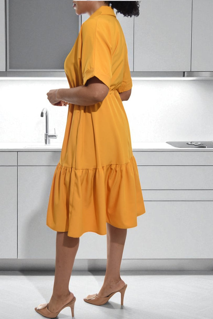 Ladies Mustard Mini Pocket Dress - StylePhase SA