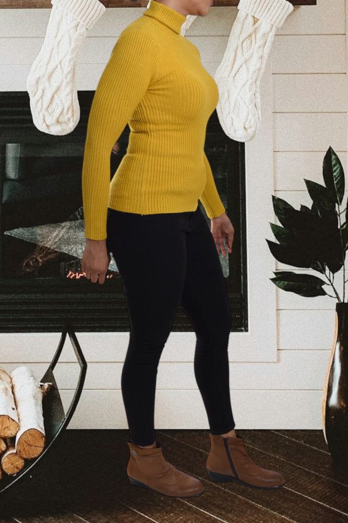 Ladies Mustard Polo Neck Jersey - StylePhase SA