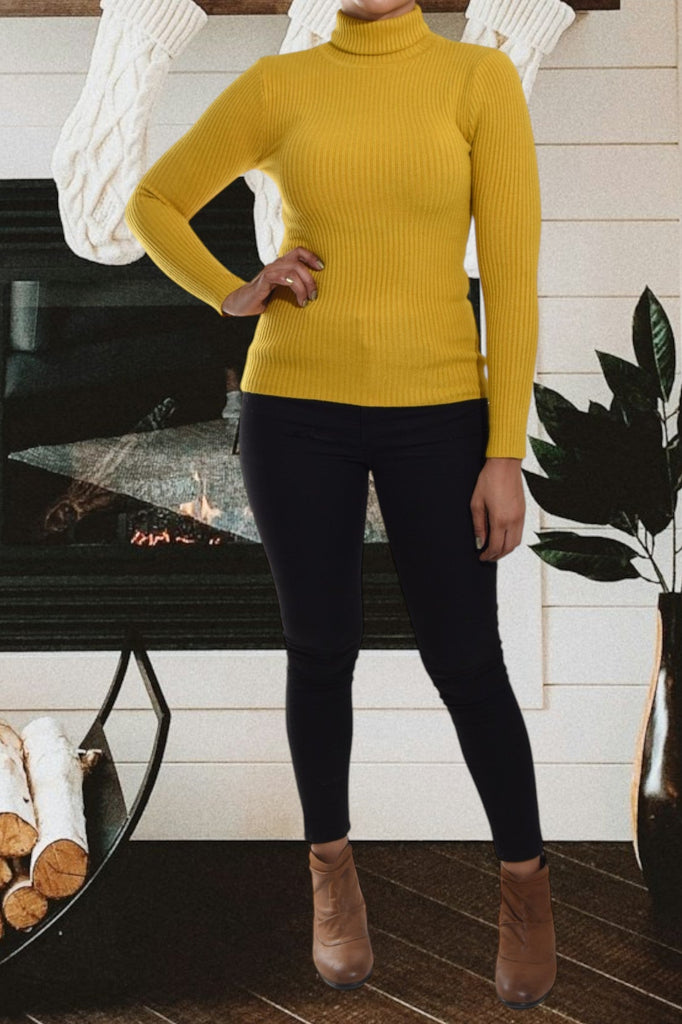 Ladies Mustard Polo Neck Jersey - StylePhase SA