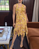 Ladies Mustard Printed Dress - StylePhase SA