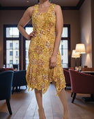 Ladies Mustard Printed Dress - StylePhase SA