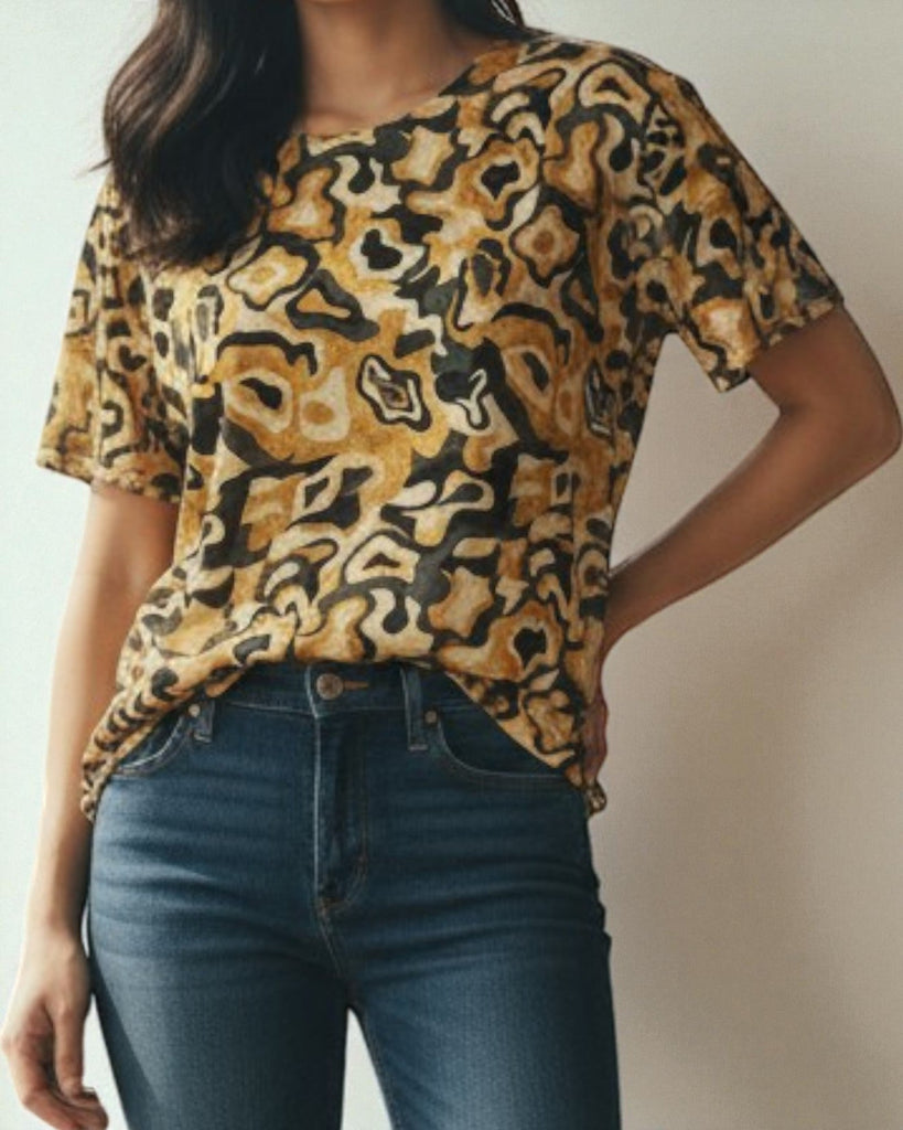 Ladies Mustard Printed Top - StylePhase SA