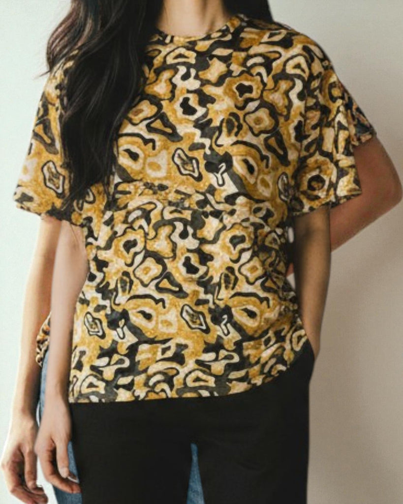 Ladies Mustard Printed Top - StylePhase SA