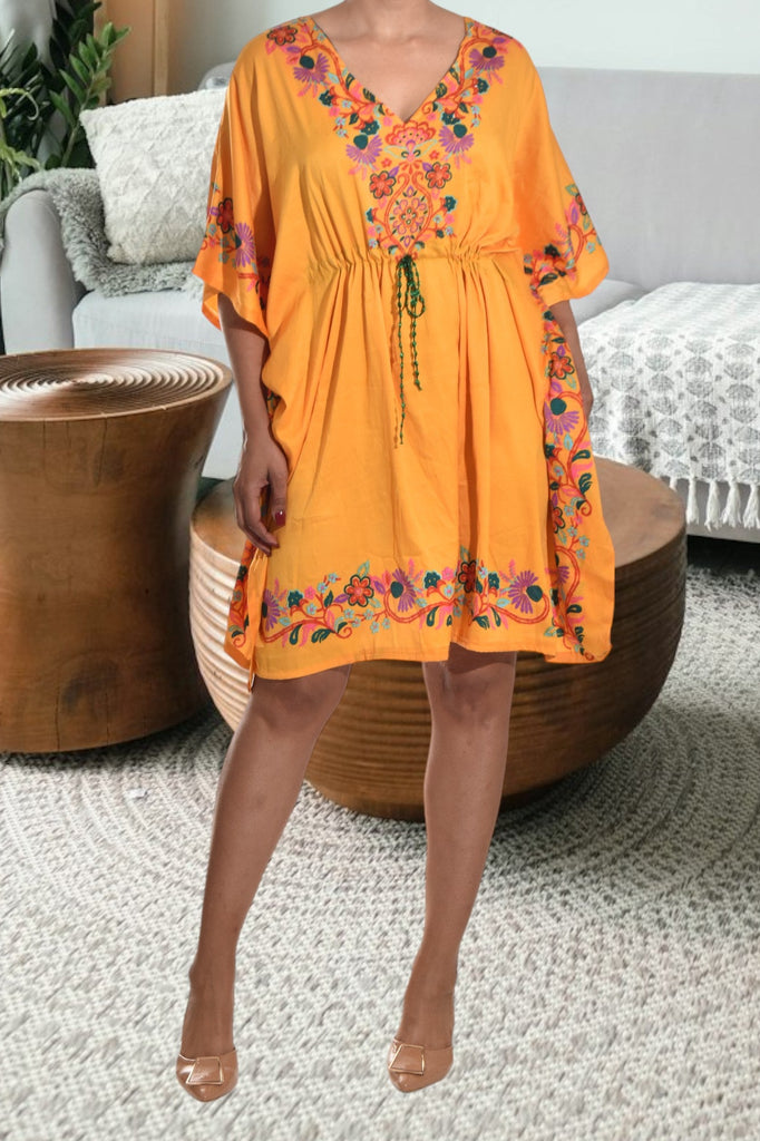 Ladies Mustard Short Kaftan - StylePhase SA