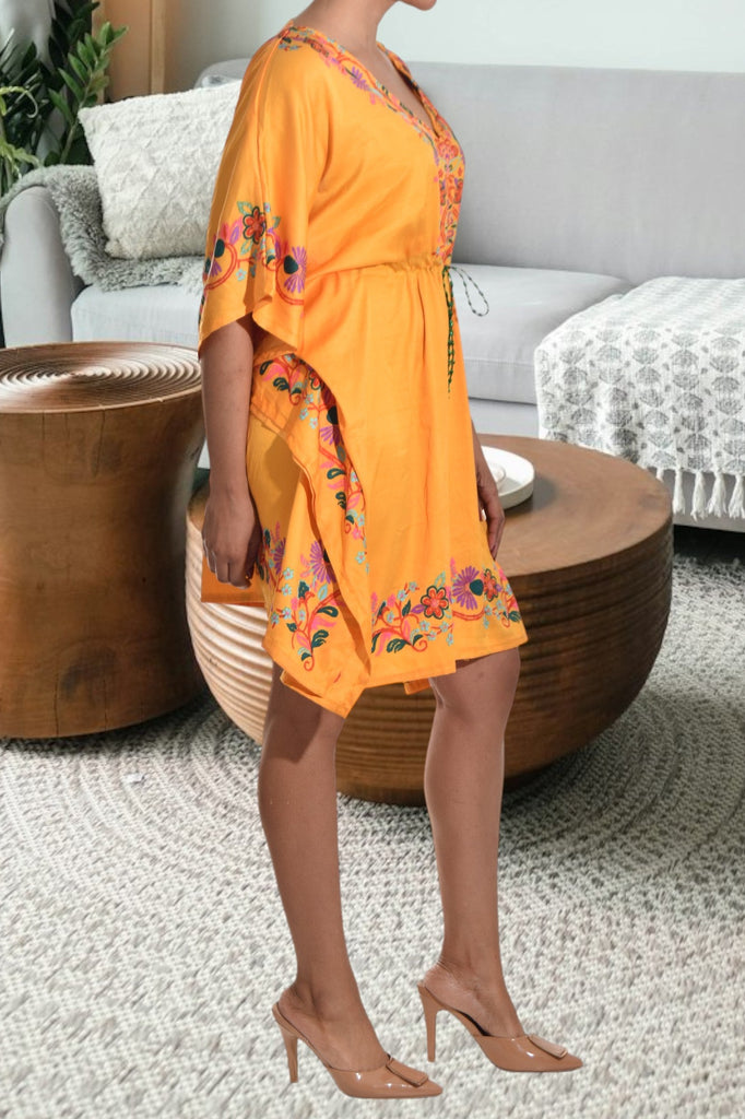 Ladies Mustard Short Kaftan - StylePhase SA