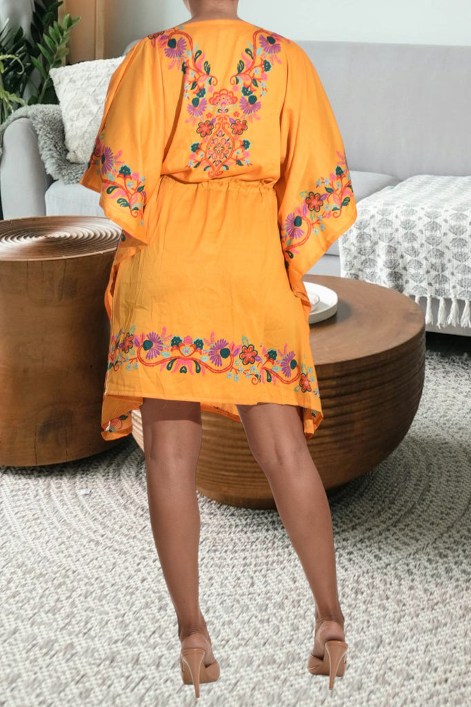 Ladies Mustard Short Kaftan - StylePhase SA