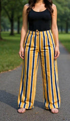 Ladies Mustard Stripe Pants - StylePhase SA
