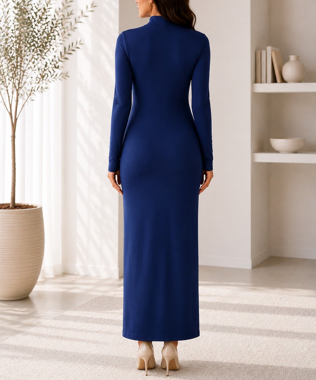 Ladies Navy 3D Flower Detail Maxi Dress - StylePhase SA