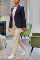 Ladies Navy And Maroon Spotted Slim Fit Blazer Coat - StylePhase SA