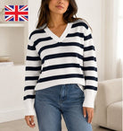 Ladies Navy And White Stripe Jersey - StylePhase SA