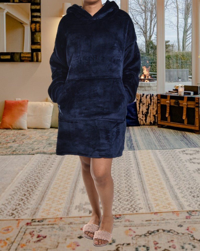 Ladies Navy Blanket Hoodie Dress - StylePhase SA