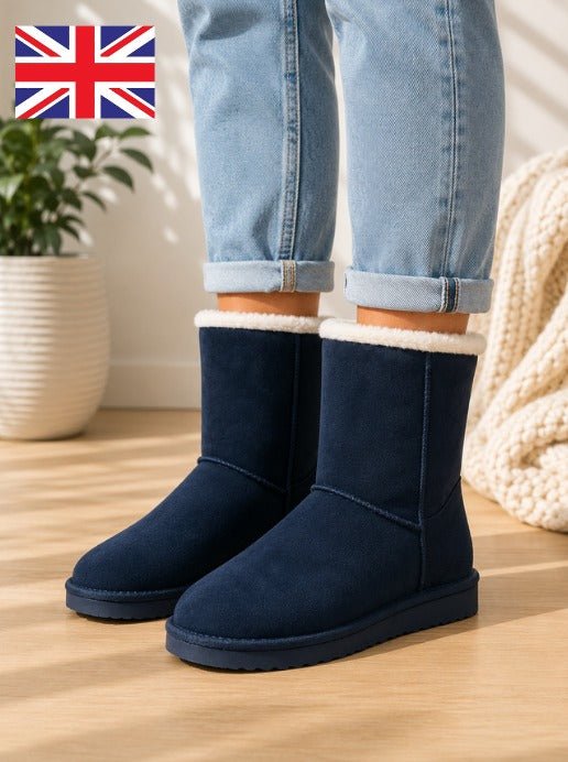 Ladies Navy Bow Warm Boots - StylePhase SA