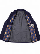Ladies Navy Brooch Lined Slim Fit Blazer - StylePhase SA
