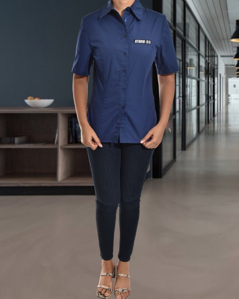 Ladies Navy Button Shirt - StylePhase SA