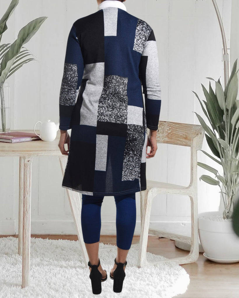 Ladies Navy Color Block Knit Gilet - StylePhase SA