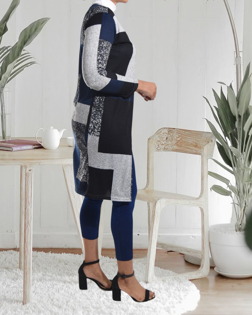Ladies Navy Color Block Knit Gilet - StylePhase SA