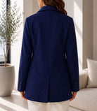 Ladies Navy Contrast White Stitch Blazer - StylePhase SA