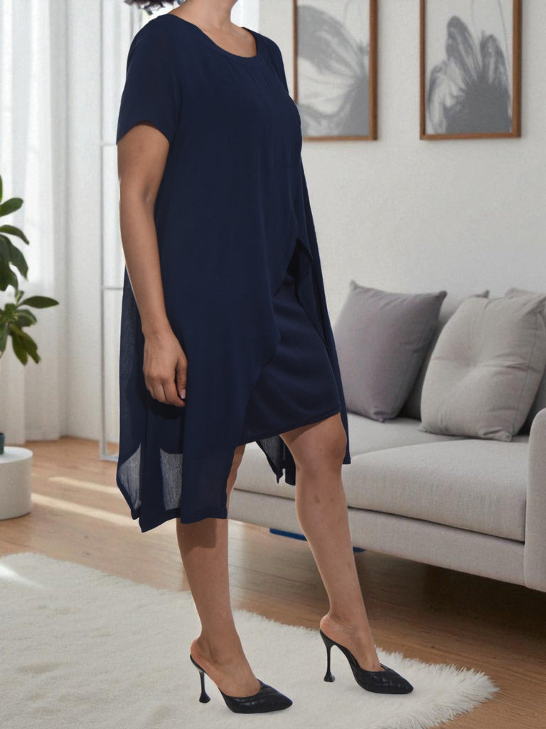 Ladies Navy Crew Neck Dress - StylePhase SA
