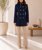 Ladies Navy Double Breast Peacoat Blazer - StylePhase SA