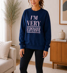 Ladies Navy Fleece Sweater - I'm Very Expensive - StylePhase SA