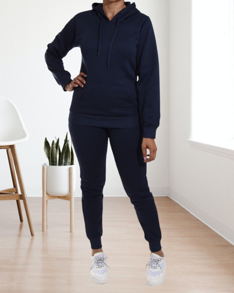 Ladies Navy Fleece Tracksuit - StylePhase SA