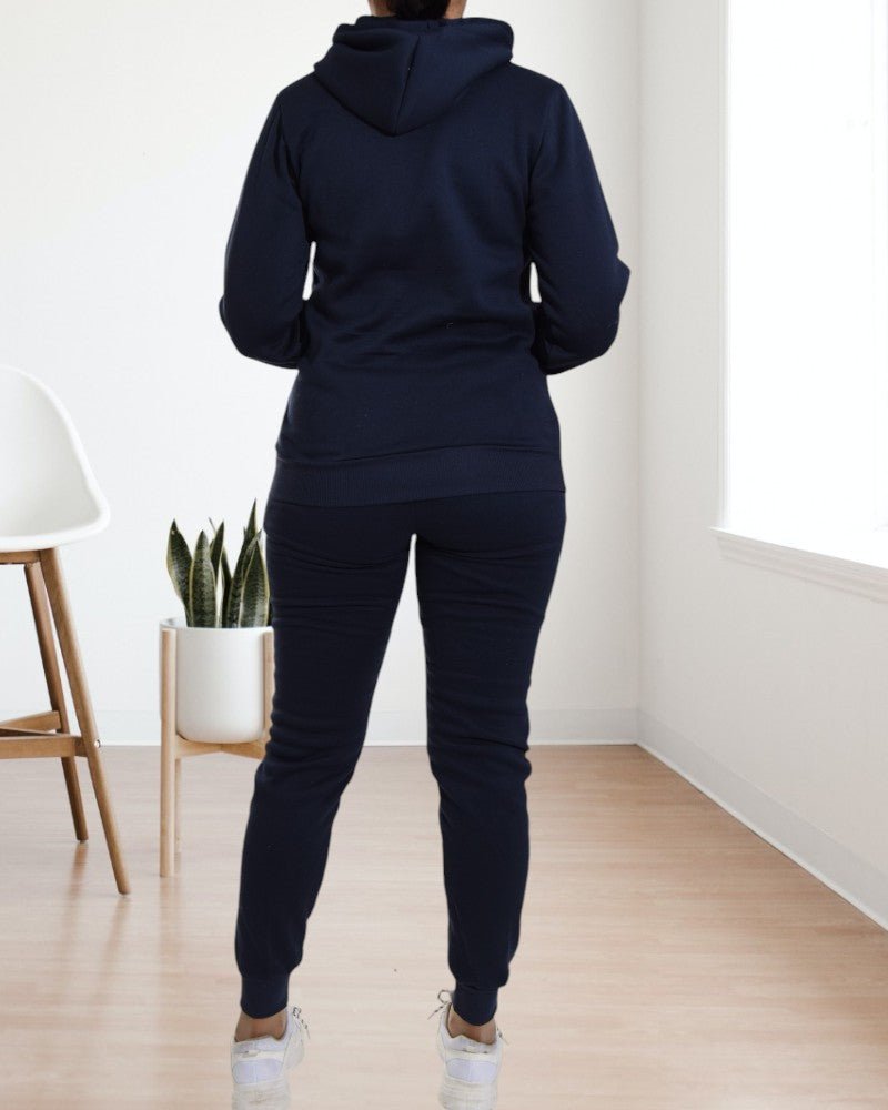 Ladies Navy Fleece Tracksuit - StylePhase SA