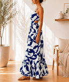 Ladies Navy Floral Cut Out Maxi Dress - StylePhase SA