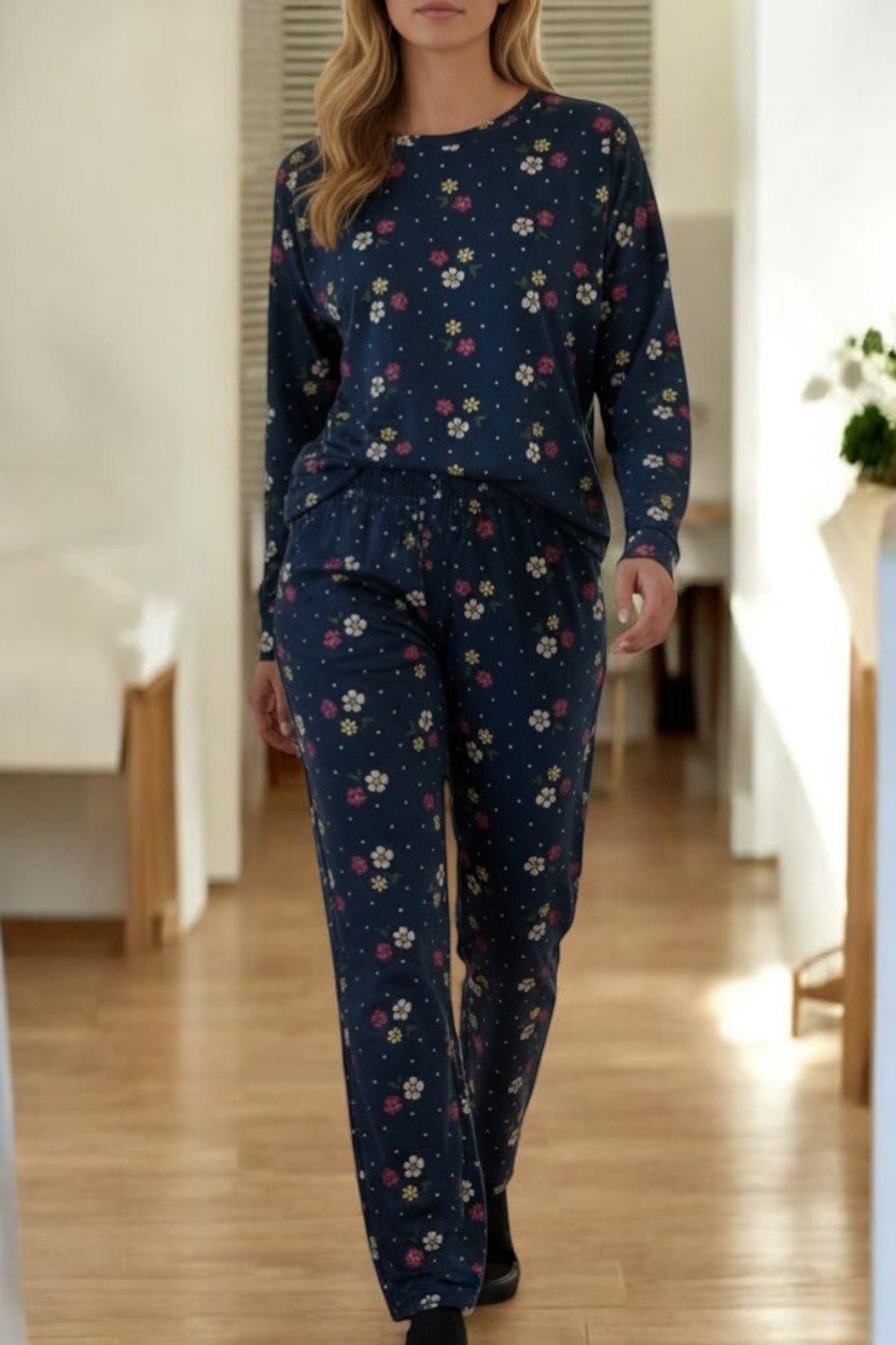 Ladies Navy Floral Pj Set - StylePhase SA