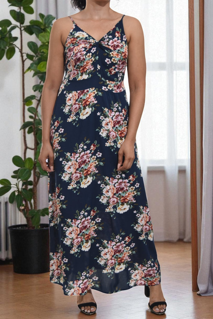 Ladies Navy Front Knot Dress - StylePhase SA