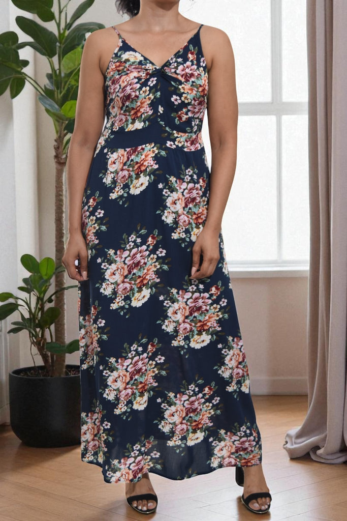Ladies Navy Front Knot Dress - StylePhase SA