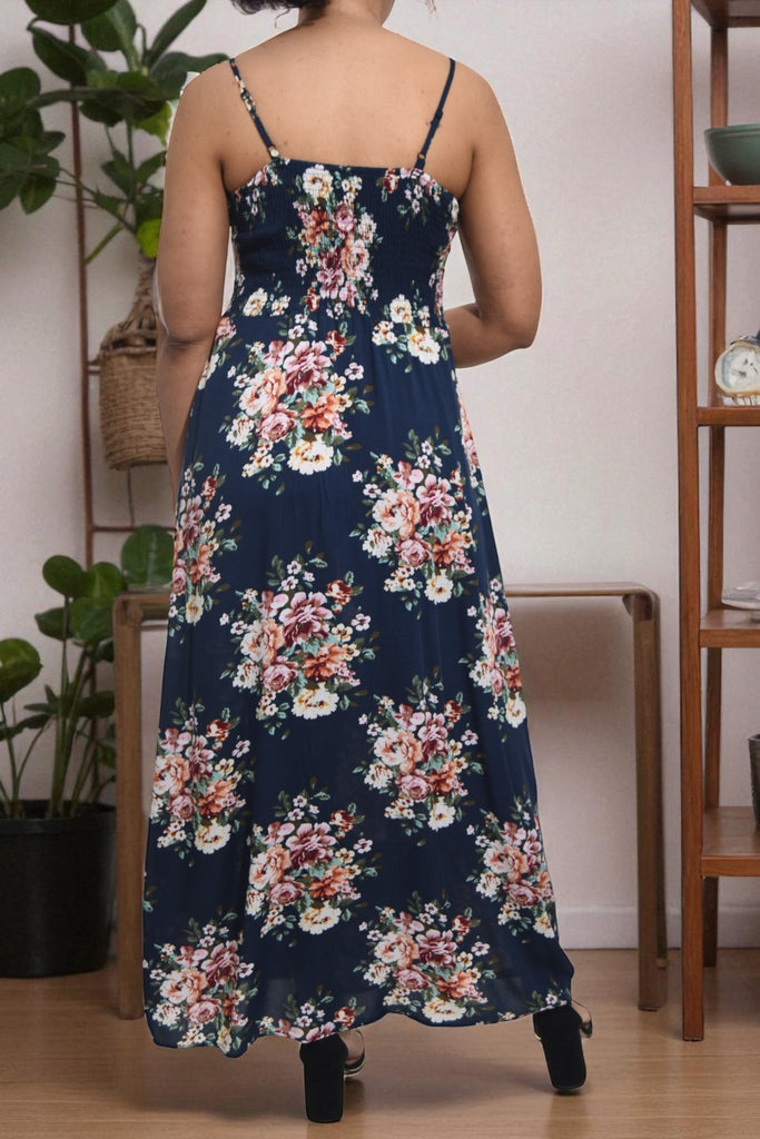 Ladies Navy Front Knot Dress - StylePhase SA