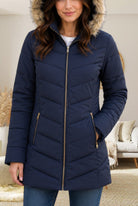Ladies Navy Fur Hoody Jacket - StylePhase SA