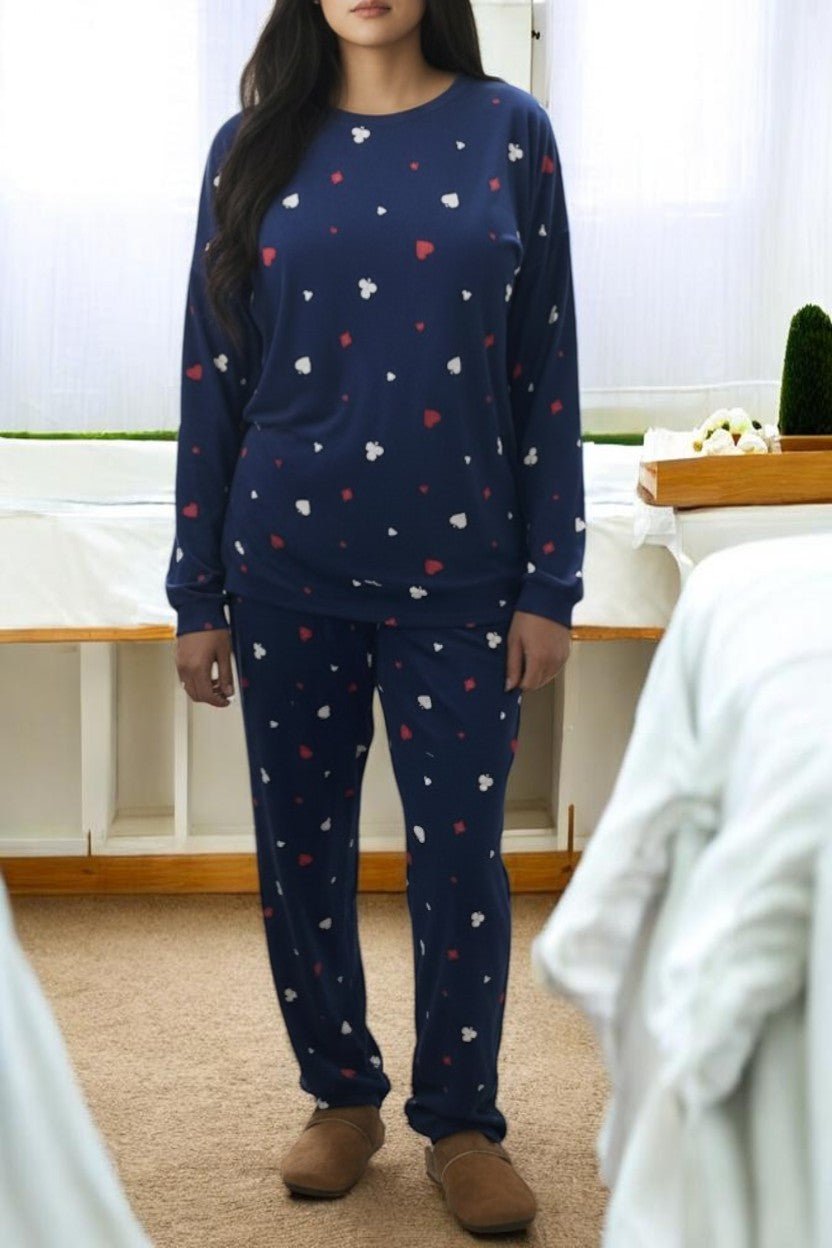 Ladies Navy Heart Pj Set - StylePhase SA