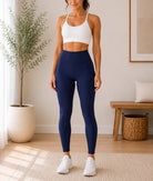 Ladies Navy High-Waist Side Pocket Activewear Leggings - StylePhase SA