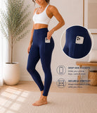 Ladies Navy High-Waist Side Pocket Activewear Leggings - StylePhase SA