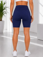 Ladies Navy High-Waist Side Pocket Activewear Shorts - StylePhase SA