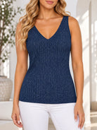 Ladies Navy Jersey Knit Vest Top - StylePhase SA