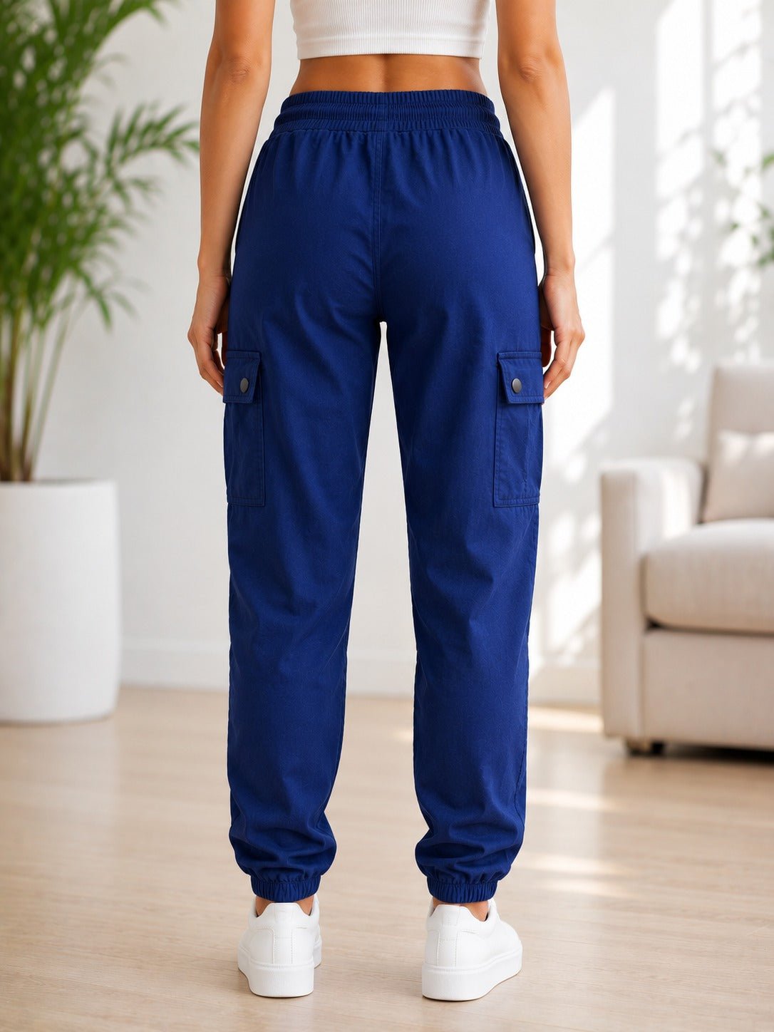 Ladies Navy Jogger Cargo Pants - StylePhase SA