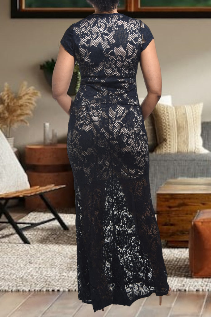 Ladies Navy Lace Dress - StylePhase SA
