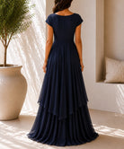 Ladies Navy Layered Maxi Dress - StylePhase SA