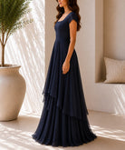 Ladies Navy Layered Maxi Dress - StylePhase SA