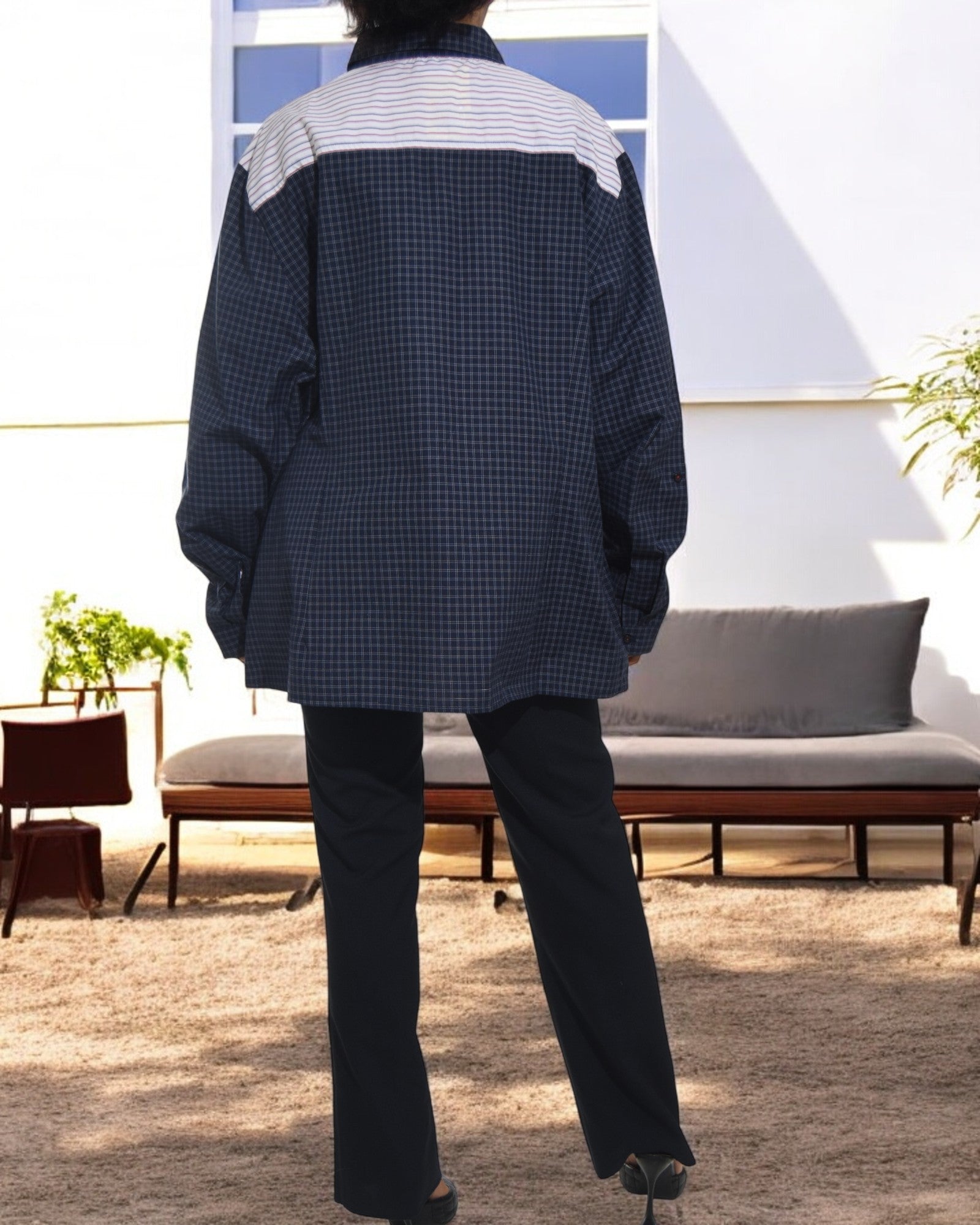 Ladies Navy Long Sleeve Shirt - StylePhase SA