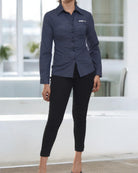 Ladies Navy Long Sleeve Shirt - StylePhase SA