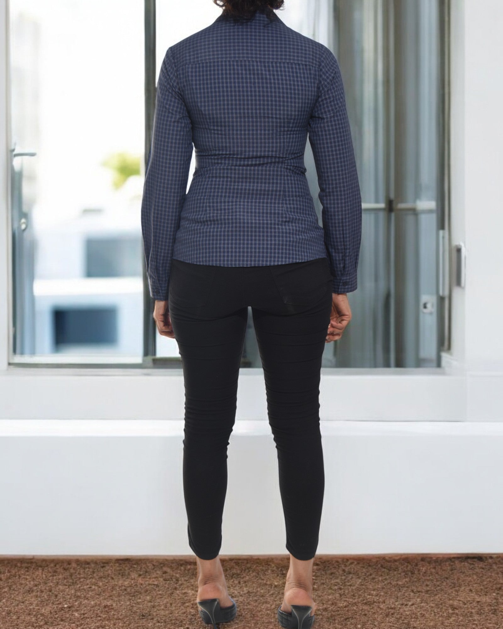 Ladies Navy Long Sleeve Shirt - StylePhase SA