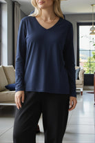 Ladies Navy Long Sleeve Top - StylePhase SA