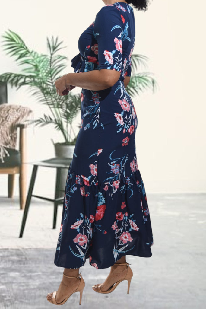 Ladies Navy Maxi Two Piece Set - StylePhase SA