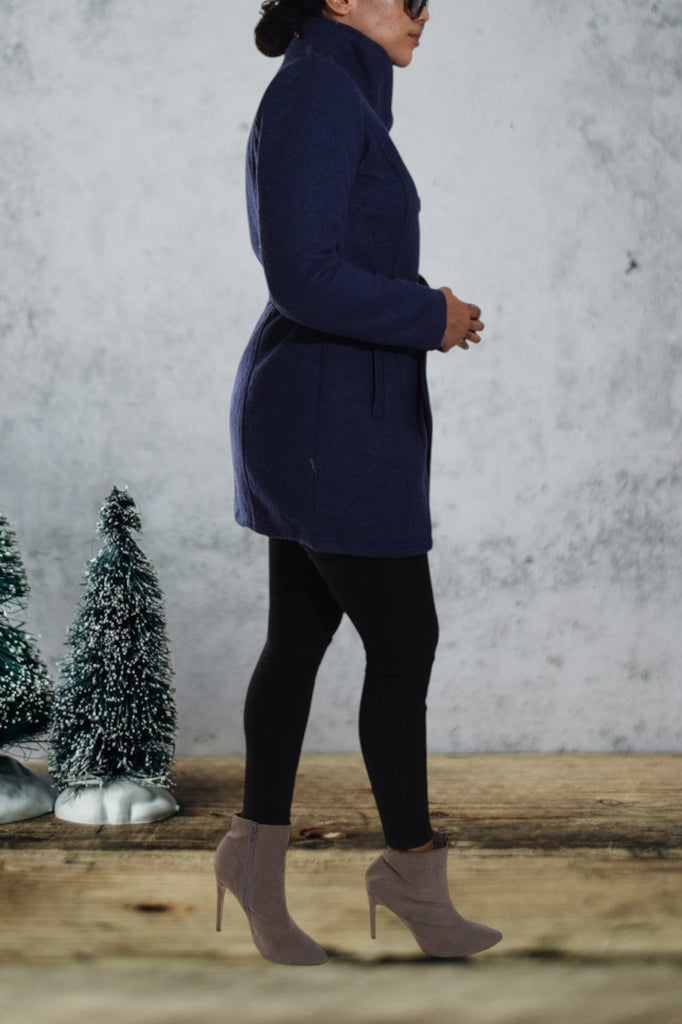 Ladies Navy Melton Coat - StylePhase SA
