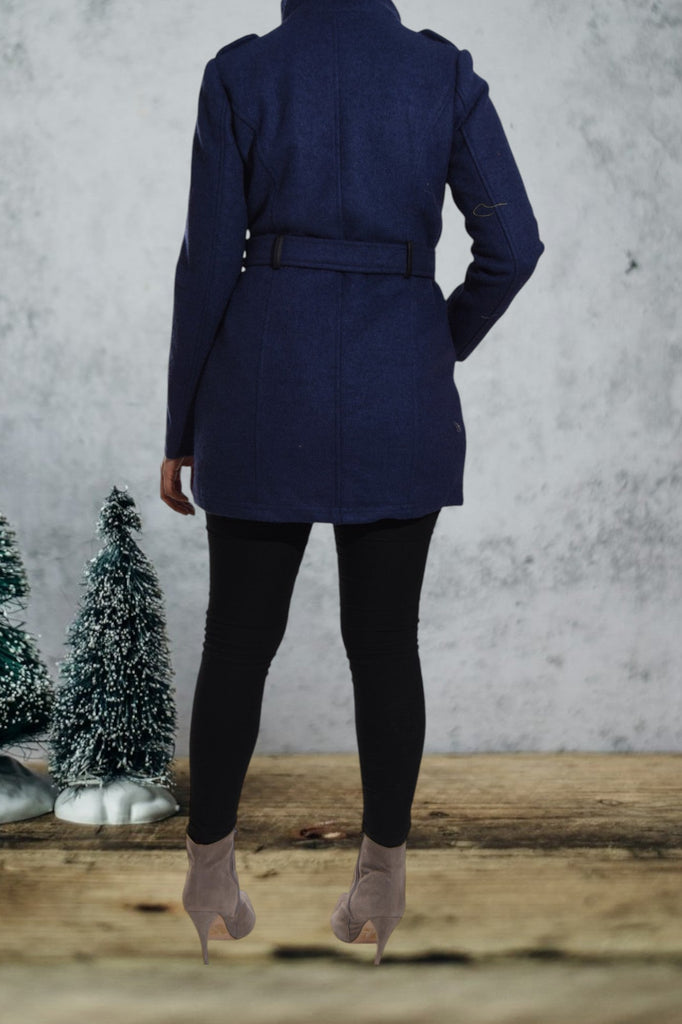 Ladies Navy Melton Coat - StylePhase SA