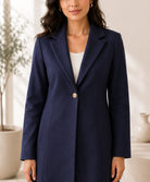 Ladies Navy Melton Open Coat - StylePhase SA
